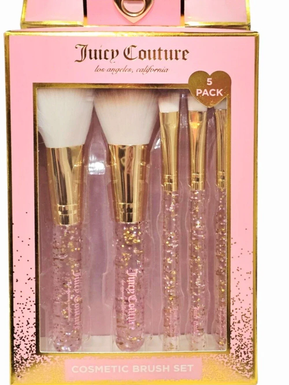 Juicy Couture Glitter Infused Handle 5-Piece Cosmetic Brush Set